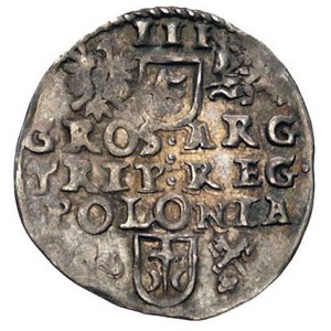 trojak 1586, Poznań, odmiana z datą po lewej stronie he...