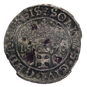 szeląg 1578, Gdańsk, Kurp. 372 (R), Gum. 787, lekko wys...