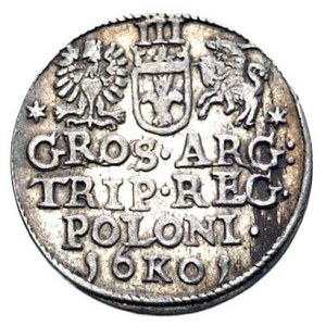 trojak 1601, Kraków, popiersie króla w prawo, Wal. XCII...
