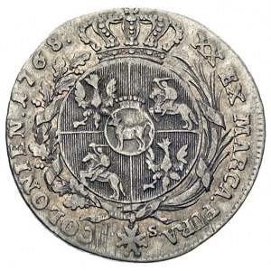 półtalar 1768, Warszawa, odmiana z szerokim wieńcem po ...