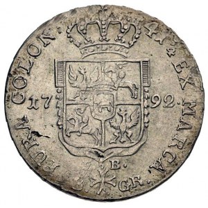 dwuzłotówka 1792, Warszawa, litery E-B, Plage 344, drob...