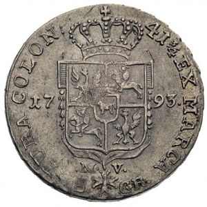 dwuzłotówka 1793, Warszawa, Plage 346, justowana