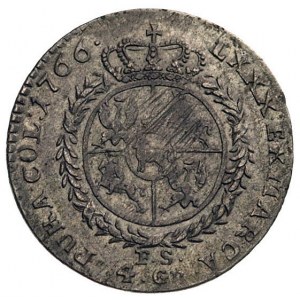 złotówka 1766, Warszawa, tarcza herbowa i herby mniejsz...