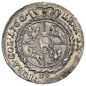 złotówka 1766, Warszawa, tarcza herbowa i herby duże, P...