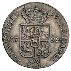 złotówka 1792, Warszawa, Plage 300, minimalna wada tłoc...