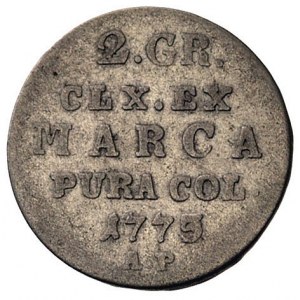 2 grosze srebrne (półzłotek) 1773, Warszawa, przebitka ...