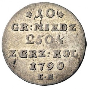 10 groszy miedzianych 1790, Warszawa, Plage 235, drobna...