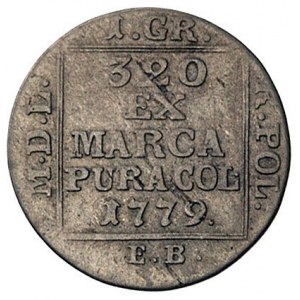 1 grosz srebrny 1779, Warszawa, Plage 228, nieznaczna w...
