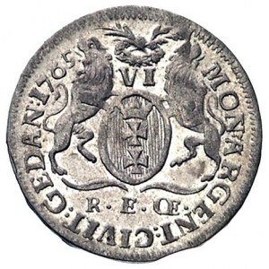szóstak 1765, Gdańsk, Plage 504, ładnie zachowany