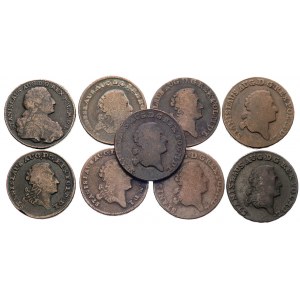 zestaw trojaków 1766 (popiersie króla w zbroi), 1766 (g...