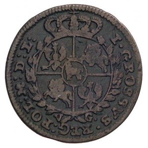 grosz 1765, Kraków, odmiana z literami V-G pod tarczą h...