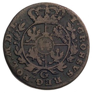 grosz 1765, Kraków, odmiana z literą G pod tarczą herbo...