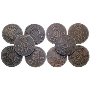 zestaw groszy 1765 (litery VG pod monogramem), 1767 (li...