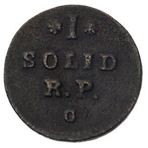 szeląg 1768, Kraków, średni monogram królewski, Plage 6...