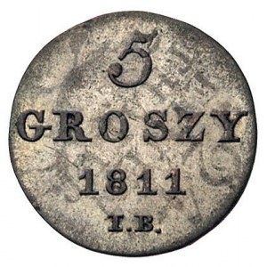 5 groszy 1811, Warszawa, przebitka na 1/24 talara prusk...