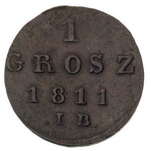 grosz 1811, Warszawa, litery IB, Plage 70, patyna