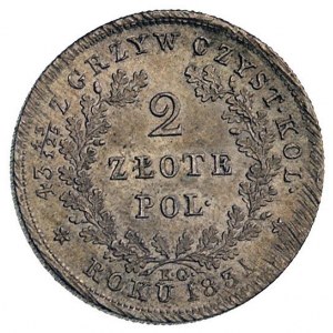 2 złote 1831, Warszawa, Plage 273, justowane, piękny eg...