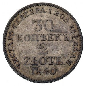 30 kopiejek = 2 złote 1840, Warszawa, Plage 379, Bitkin...
