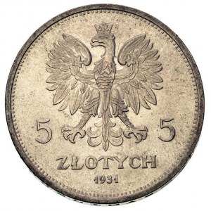 5 złotych 1931, Warszawa, Nike, Parchimowicz 114 d, rza...
