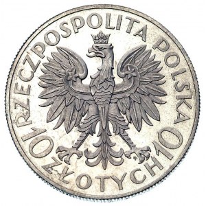 10 złotych 1933, Jan III Sobieski, lustrzanka bez napis...