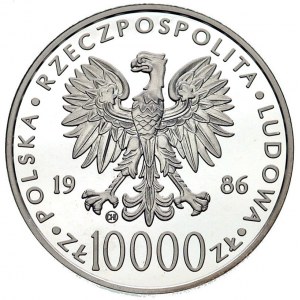 10.000 złotych 1986, Szwajcaria, Jan Paweł II, Parchimo...