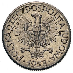 1 złoty 1958, nominał i gałązka dębu, PRÓBA, Parchimowi...