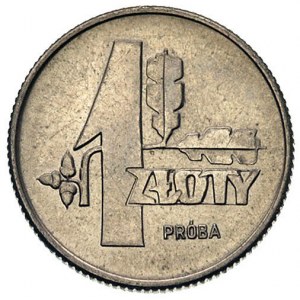 1 złoty 1958, nominał i gałązka dębu, PRÓBA, Parchimowi...