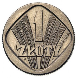 1 złoty 1958, nominał i kłosy, PRÓBA, Parchimowicz P-21...