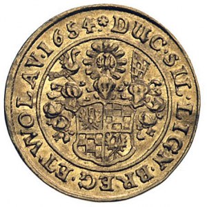 dukat 1654, Brzeg, F.u.S. 1735, Fr. 3200, złoto, 3.43 g...