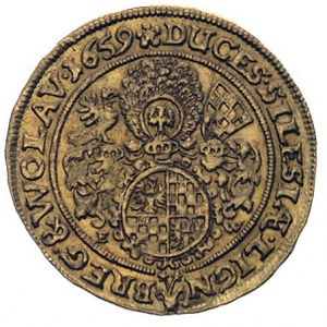 dukat 1659, Brzeg, F.u.S. 1776, Fr. 3200, złoto, 3.48 g...