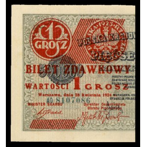 1 grosz 28.04.1924, 2 sztuki lewa i prawa strona, Miłcz...
