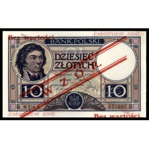 10 złotych 15.07.1924, WZÓR, seria III EM. A 930860, Mi...