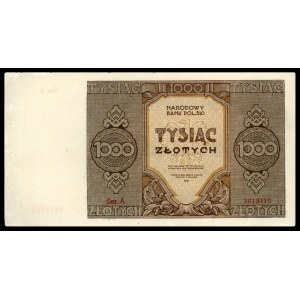 1.000 złotych 1945, seria A, Miłczak 120a, na lewym mar...