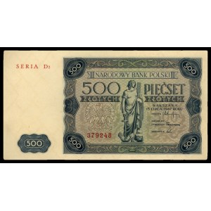500 złotych 15.07.1947, seria D2, Miłczak 132b