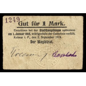 Chodzież (Kolmar i. P.) 1/2 marki i 2 marki 3.08.1914 o...