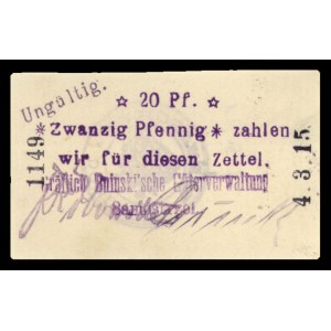 Samostrzel, 1 marka 5.09.1914 i 20 fenigów 4.03.1915, K...