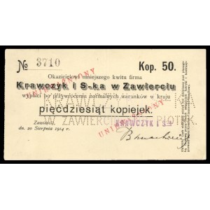 Zawiercie- Krawczyk i S-ka, 50 kopiejek, 20.08.1914, Ja...