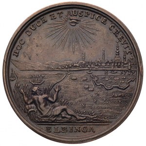 500-lecie Elbląga- medal autorstwa Wernera 1737 r., Aw:...