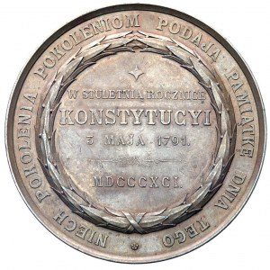 100-lecie Konstytucji 3 Maja medal autorstwa L. Ch. Lau...