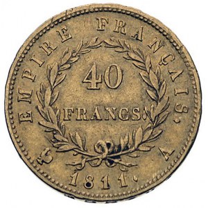 40 franków 1811 A, Paryż, Fr. 505, złoto 12.83 g
