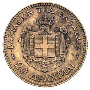 Jerzy I 1863-1913, 20 drachm 1884 A, Paryż, Fr. 18, zło...