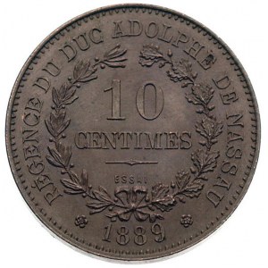 10 centimów 1889, ESSAI (próba), odmiana z dużym herbem...