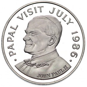 5 dolarów 1986, wizyta Jana Pawła II, srebro 28.28 g