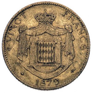 Karol III 1856-1889, 20 franków 1879/A, Paryż, Fr. 12, ...