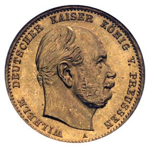 10 marek 1873/A, Berlin, J. 242, Fr. 3819, złoto, niesp...