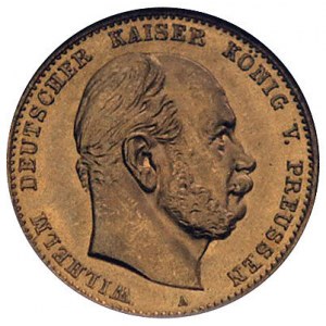 10 marek 1873/A, Berlin, J. 242, Fr. 3819, złoto, niesp...