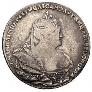 rubel 1740, Moskwa, Aw: Popiersie i napis wokoło, Rw: O...