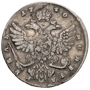 rubel 1740, Moskwa, Aw: Popiersie i napis wokoło, Rw: O...