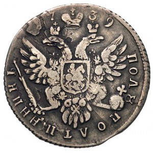 półpołtinnik 1739, Moskwa, Aw: Popiersie i napis wokoło...