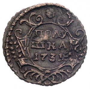 połuszka 1731 i 1734 (przebitka z diengi Piotra), Bitki...